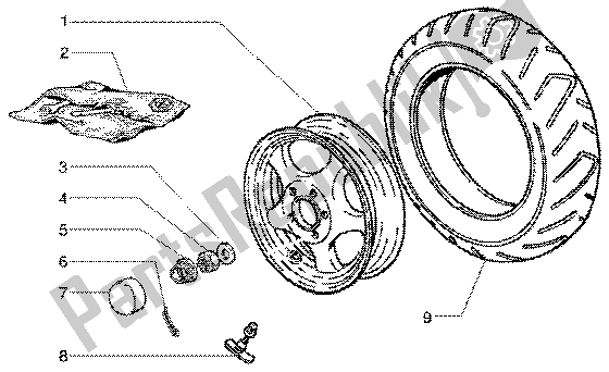 Toutes les pièces pour le Roue Arrière du Vespa ET4 50 2002