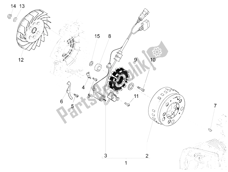 Tutte le parti per il Volano Magneto del Vespa 946 150 4T 3V ABS Armani Asia 2015