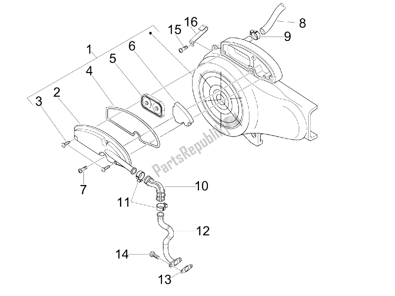 Toutes les pièces pour le Boîte à Air Secondaire du Vespa LX 50 4T 4V NL 2011