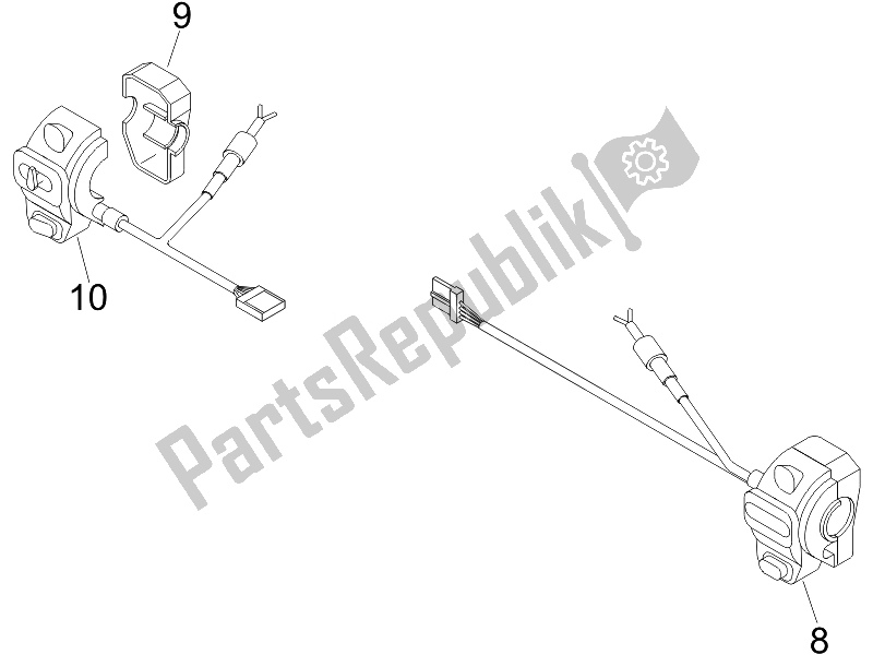 Todas las partes para Selectores - Interruptores - Botones de Vespa LXV 150 4T USA 2007