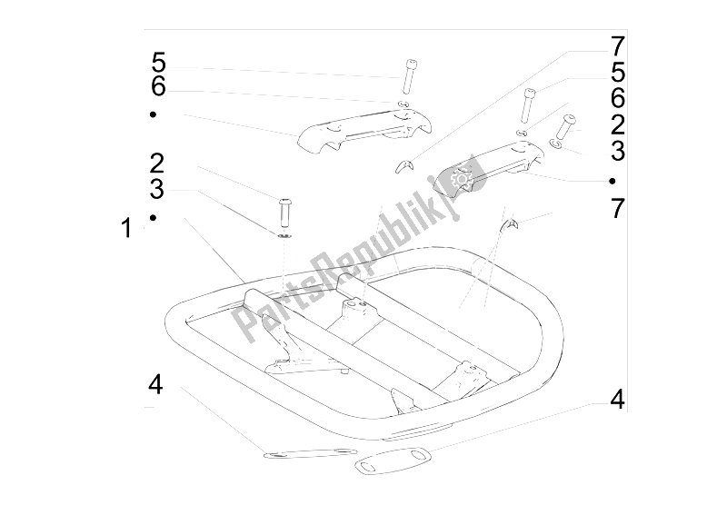 All parts for the Rear Luggage Rack of the Vespa 946 125 2014