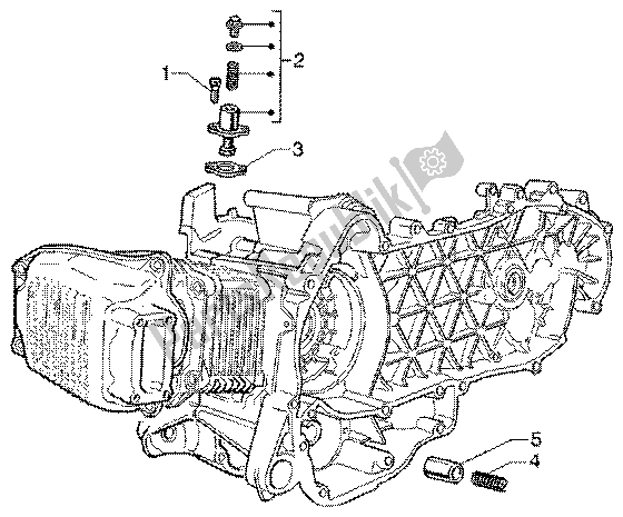 Alle onderdelen voor de Kettingspanner By-pass Klep van de Vespa ET4 150 Leader 2000