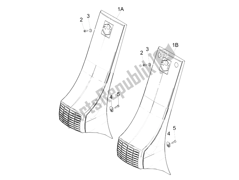 Todas las partes para Cubiertas Frontales - Faldillas de Vespa PX 150 2011
