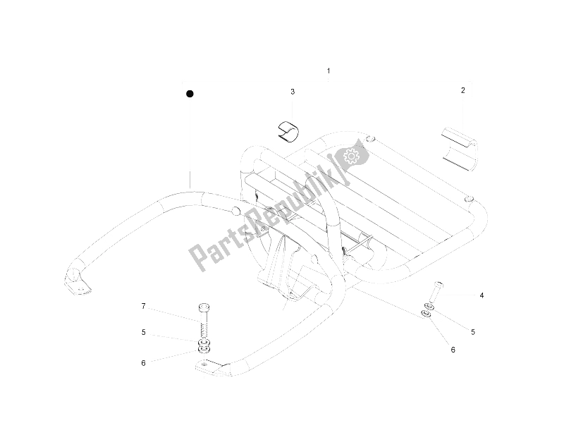 Toutes les pièces pour le Porte-bagages Arrière du Vespa GTS 300 IE 2012