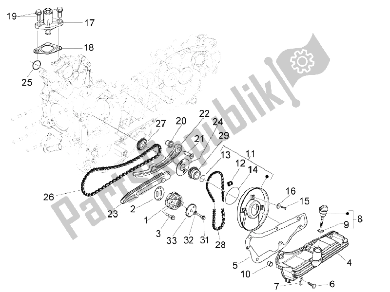 Tutte le parti per il Pompa Dell'olio del Vespa S 125 4T Vietnam 2009