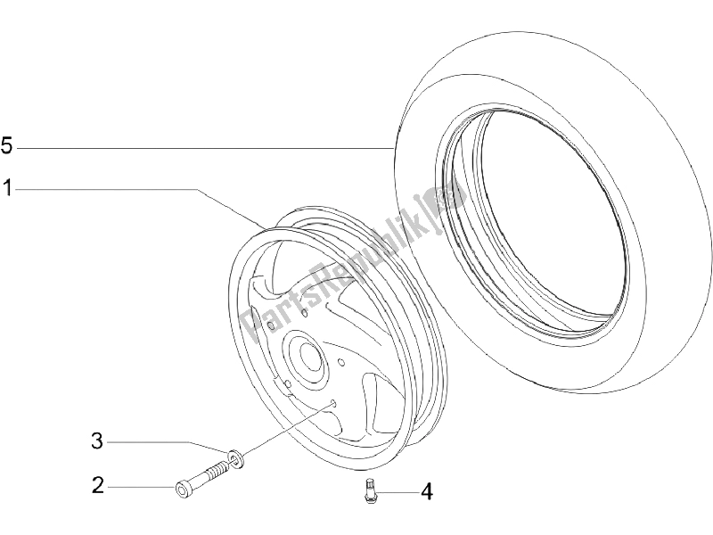 Toutes les pièces pour le Roue Avant du Vespa LX 150 4T E3 Vietnam 2009