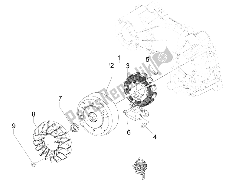 Toutes les pièces pour le Volant Magnéto du Vespa S 50 4T 4V College USA 2008