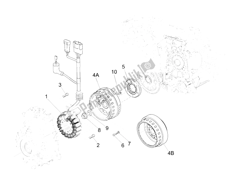 Toutes les pièces pour le Volant Magnéto du Vespa GTS 300 IE Super 2008