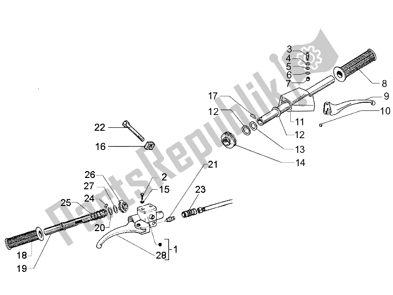 All parts for the Handlebars - Master Cil. Of the Vespa PX 150 2011