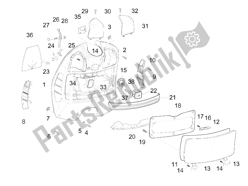 Toutes les pièces pour le Boîte à Gants Avant - Panneau De Protection Des Genoux du Vespa GTS 300 IE USA 2009