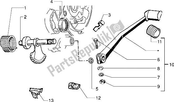 All parts for the Starter Lever of the Vespa PX 125 E 1992