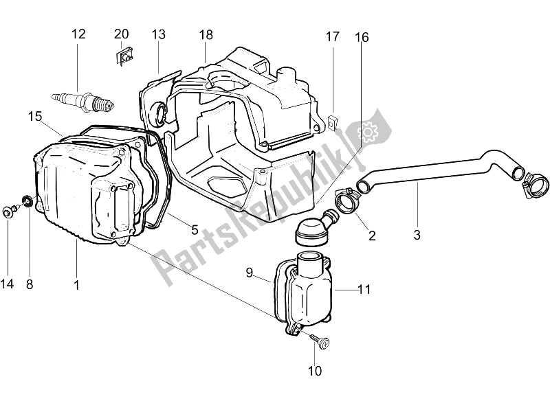 Toutes les pièces pour le Le Couvre-culasse du Vespa LXV 150 4T USA 2009