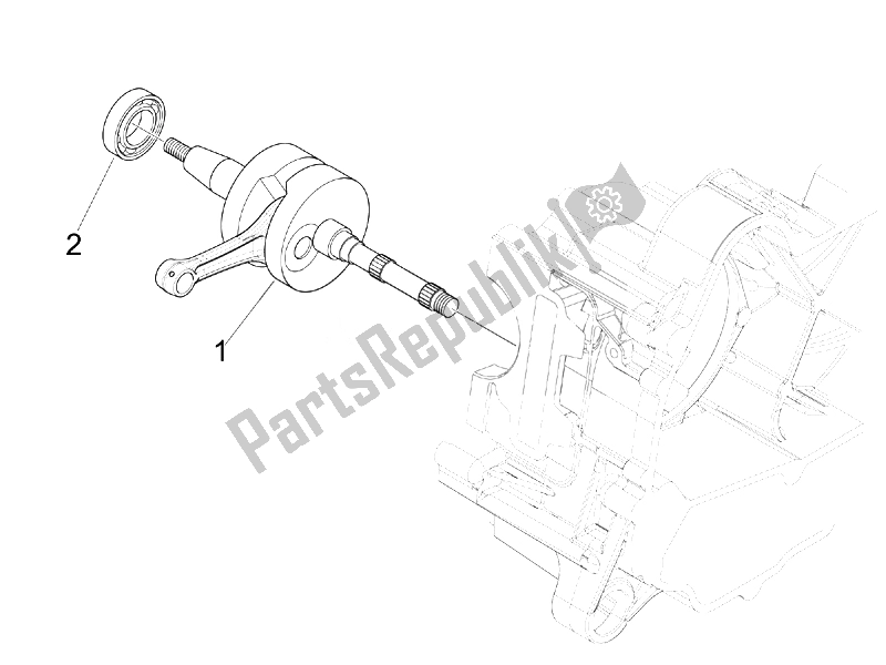 All parts for the Crankshaft of the Vespa Sprint 50 4T 2V 25 KMH B NL 2014