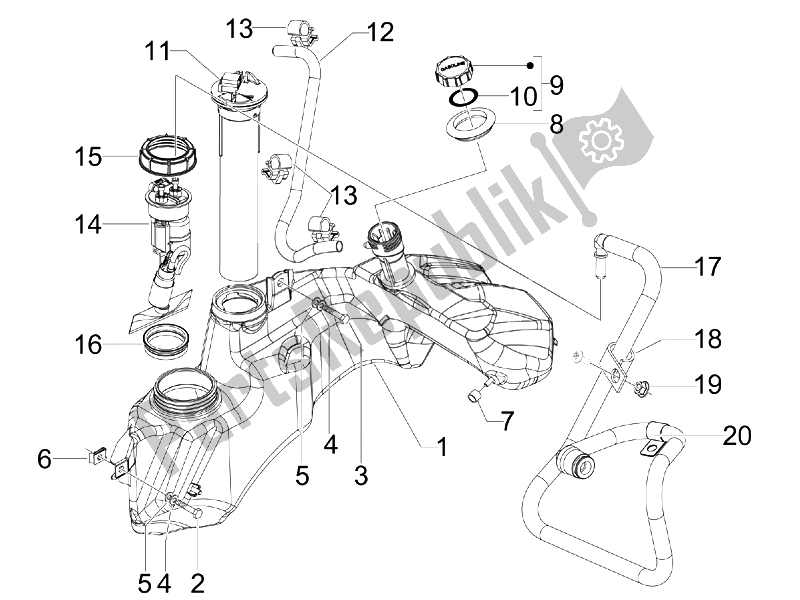 Toutes les pièces pour le Réservoir D'essence du Vespa GTV 300 4T 4V IE 2010