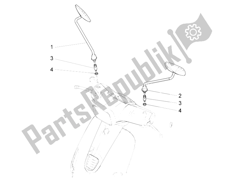 Todas las partes para Espejo / S De Conducción de Vespa S 125 4T 3V IE 2012