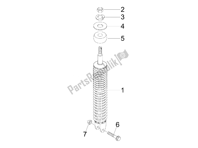 Tutte le parti per il Sospensione Posteriore - Ammortizzatore / I del Vespa S 50 2T UK 2007