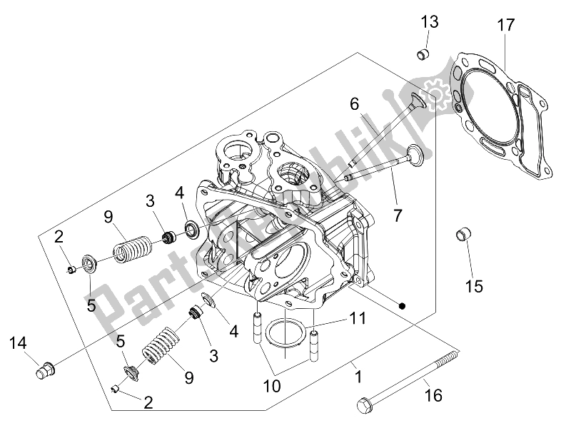 Toutes les pièces pour le Unité De Tête - Valve du Vespa LX 150 4T USA 2009