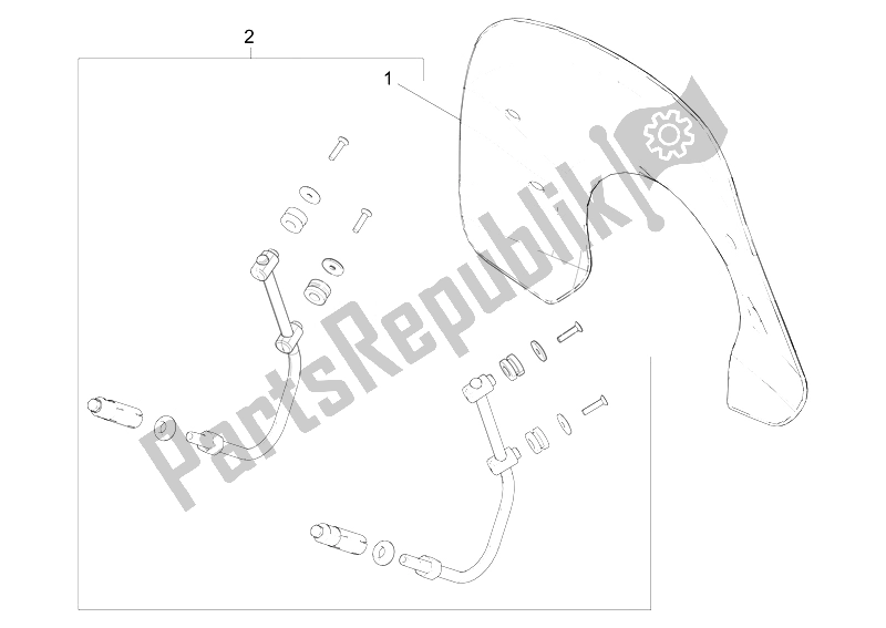 Tutte le parti per il Parabrezza - Vetro del Vespa Primavera 50 4T 4V 2014