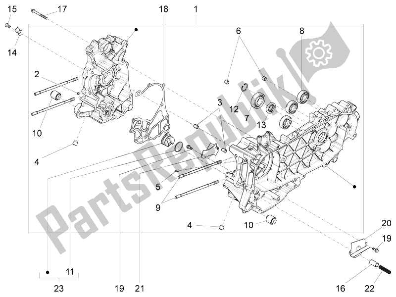 Tutte le parti per il Carter del Vespa 150 4T 3V IE Primavera Vietnam 2014