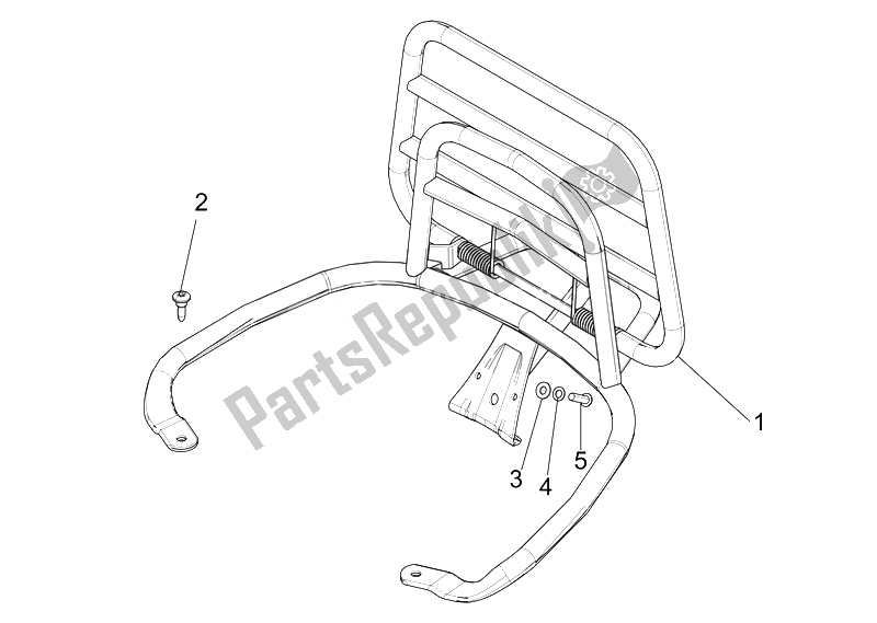 Toutes les pièces pour le Porte-bagages Arrière du Vespa 50 4T 2V 52 KMH B NL 2014