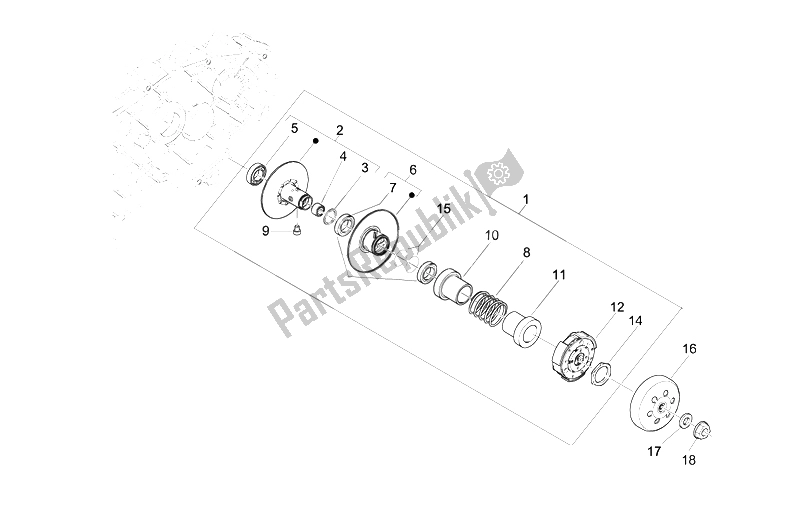 Tutte le parti per il Puleggia Condotta del Vespa LX 125 4T IE E3 2009