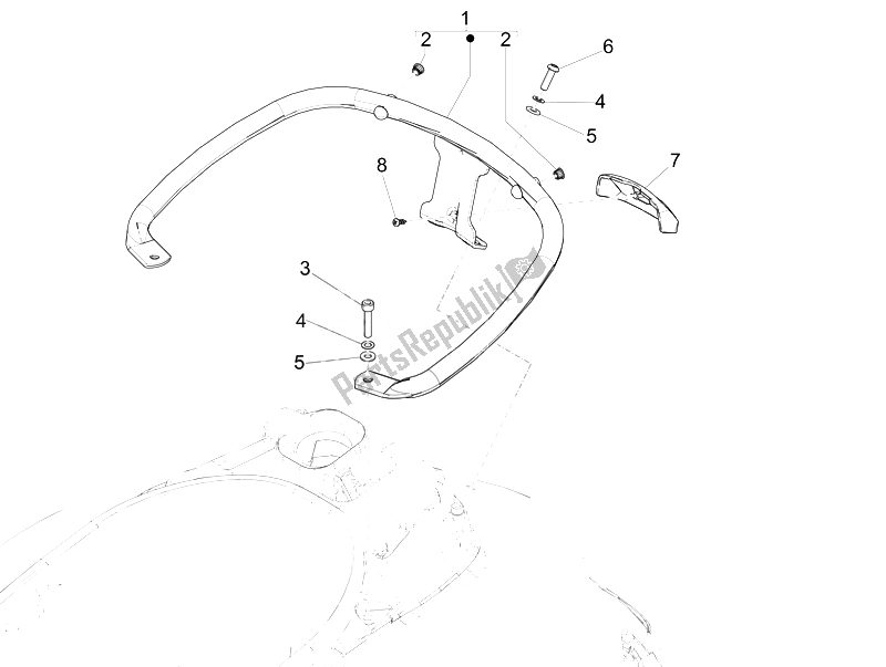 Toutes les pièces pour le Porte-bagages Arrière du Vespa GTS Super 150 IE 4T 3V 2014
