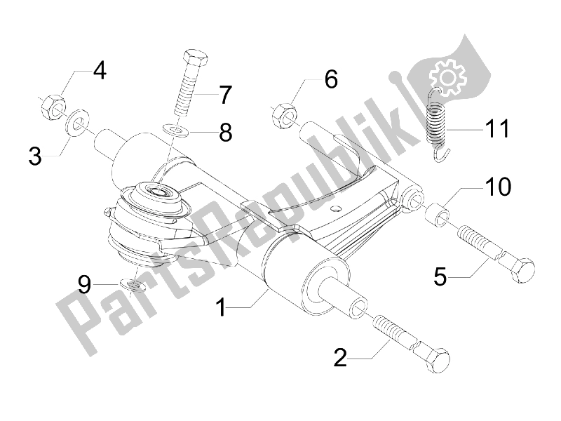 Toutes les pièces pour le Braccio Oscillante du Vespa LX 50 4T USA 2008