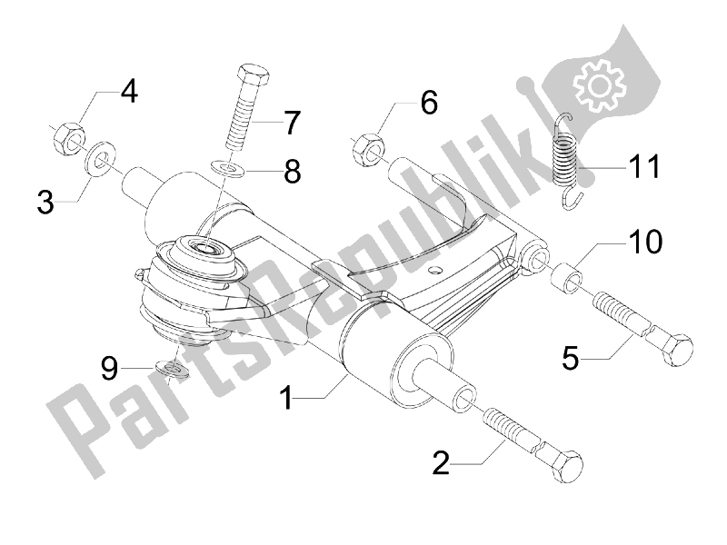 Toutes les pièces pour le Bras Oscillant du Vespa Vespa Primavera 50 4T 2V 25 KMH EU 2014