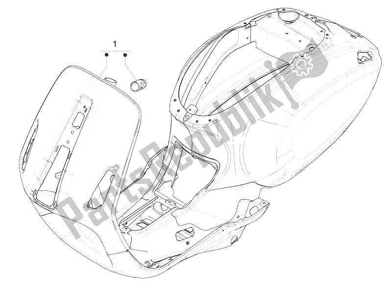 All parts for the Frame/bodywork of the Vespa Vespa 150 Sprint Iget 4T3V IE Asia 2016