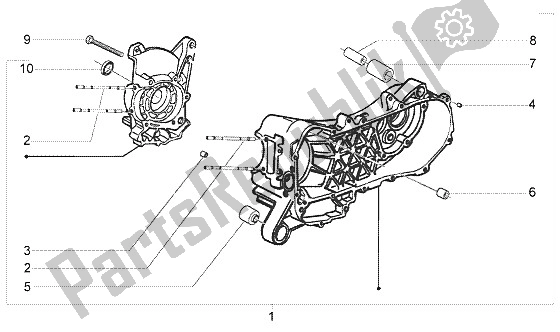 Toutes les pièces pour le Carter du Vespa LX 50 4T 2005