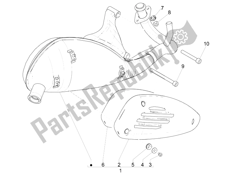 Alle onderdelen voor de Geluiddemper van de Vespa Vespa Sprint 50 2T EU 2014