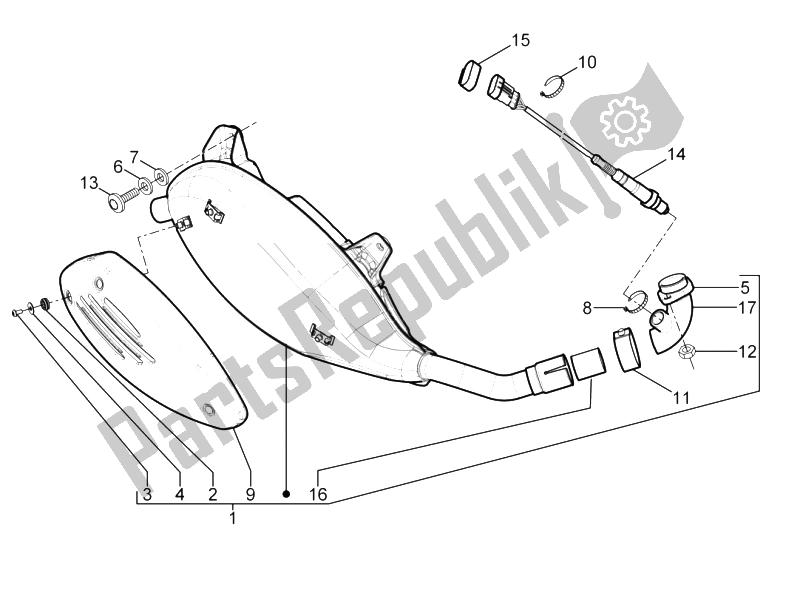 Tutte le parti per il Silenziatore del Vespa GTV 250 IE UK 2006