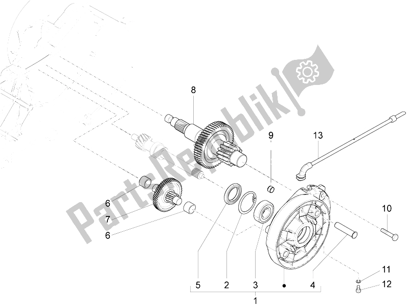 Toutes les pièces pour le Unité De Réduction du Vespa Sprint 50 4T 2V 25 KMH B NL 2014