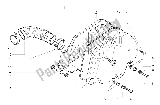 Tutte le parti per il Filtro Dell'aria del Vespa Granturismo 125 L 2003