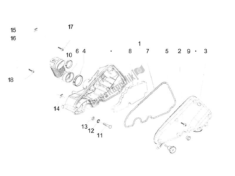 Tutte le parti per il Filtro Dell'aria del Vespa S 125 4T Vietnam 2009