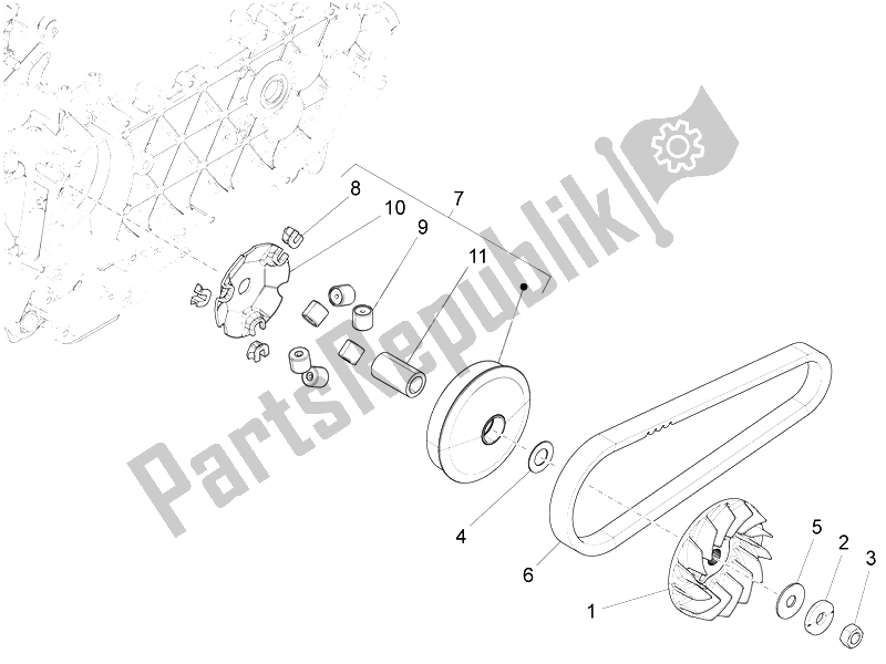 Todas las partes para Polea Motriz de Vespa Vespa 125 4T 3V IE Primavera EU 2014