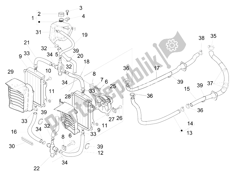 Wszystkie części do System Ch? Odzenia Vespa GTS 300 IE ABS China 2014