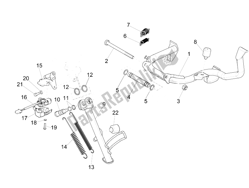 Todas las partes para Soporte / S de Vespa Vespa GTS 125 4T 3V IE Super Asia 2014