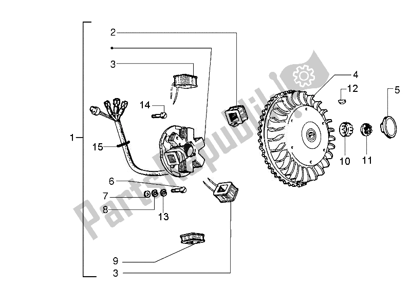 Toutes les pièces pour le Volant Magnéto du Vespa PX 125 30 Anni 2007