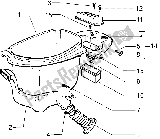 Alle onderdelen voor de Case Helm van de Vespa ET4 125 1996