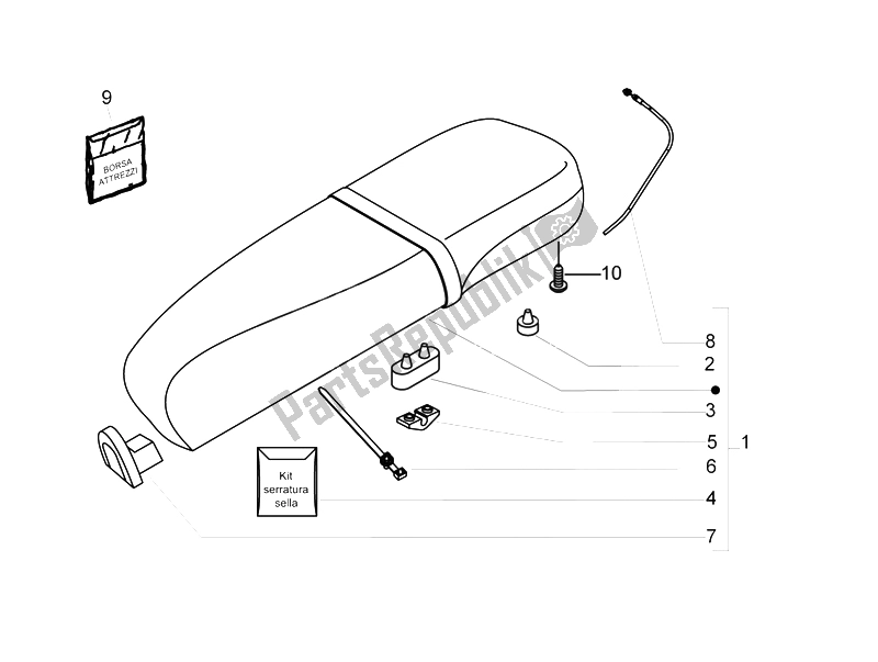Tutte le parti per il Sella / Sedili del Vespa LX 125 4T E3 2006