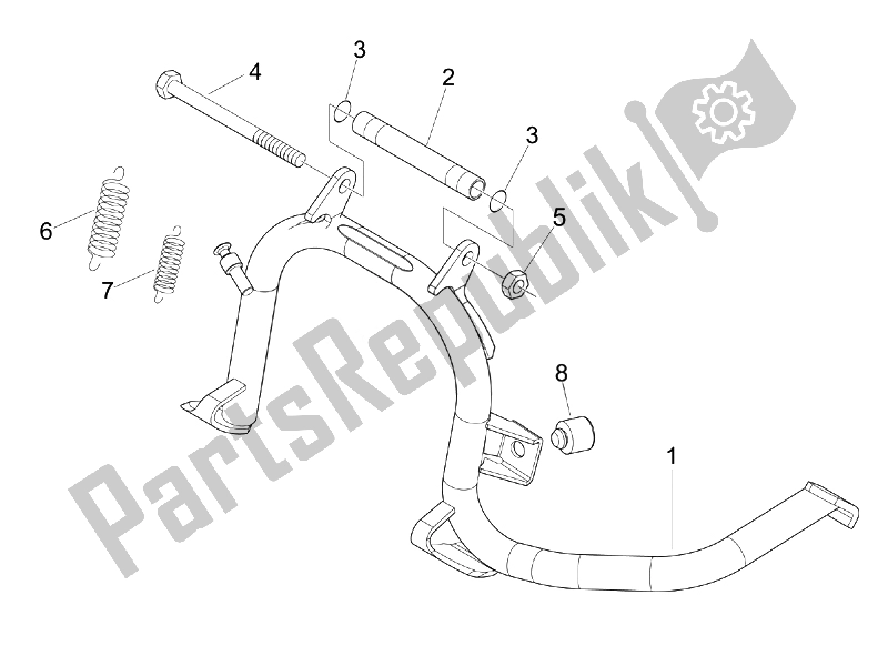 Tutte le parti per il Stand / S del Vespa GTV 250 IE USA 2007