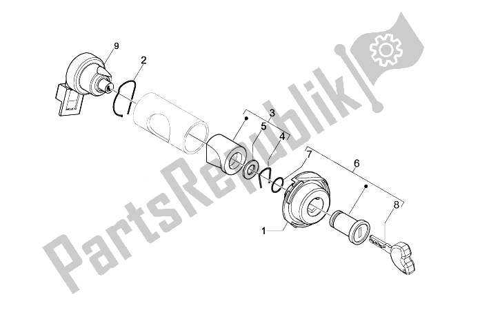 Wszystkie części do Zamki Vespa LX 50 2T E2 Touring 30 KMH 2010