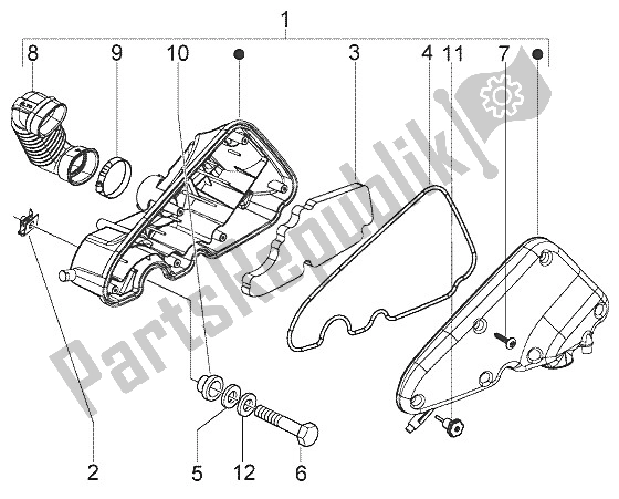 Wszystkie części do Od? Wie? Acz Powietrza Vespa LX 50 4T 2005