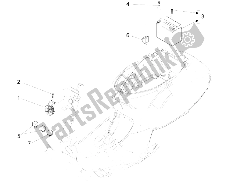 Tutte le parti per il Interruttori Del Telecomando - Batteria - Avvisatore Acustico del Vespa LX 125 4T 3V IE Vietnam 2012