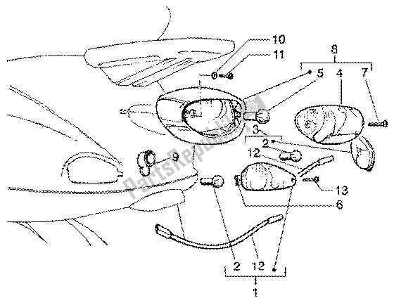 Toutes les pièces pour le Feu Arrière du Vespa ET4 125 Leader 2000