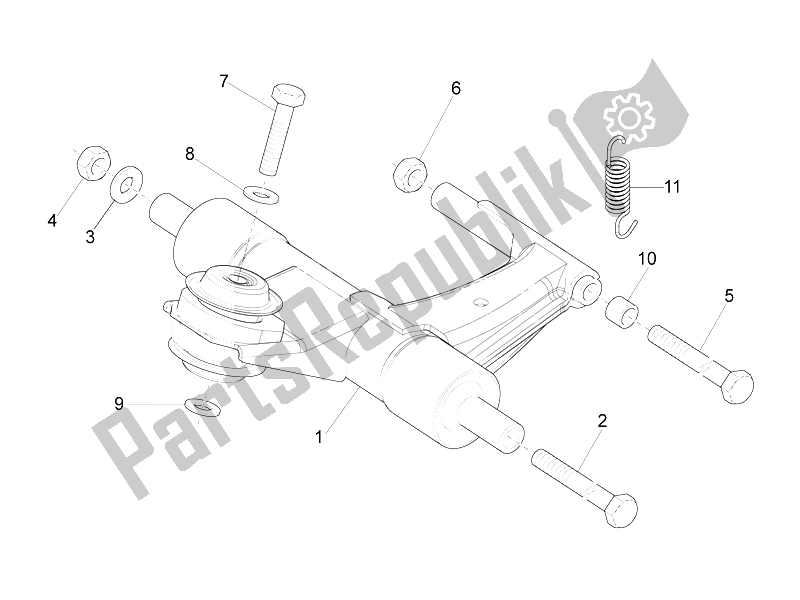 Toutes les pièces pour le Bras Oscillant du Vespa LXV 150 USA 2011