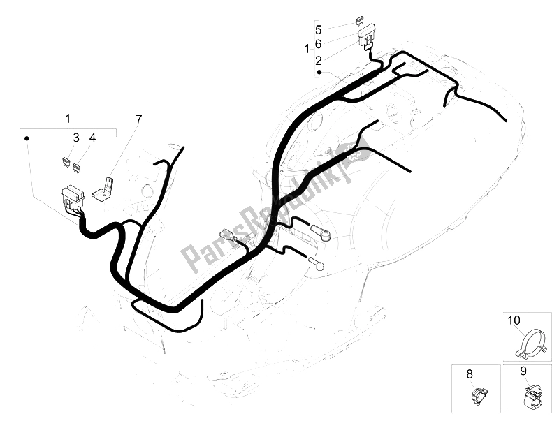 Tutte le parti per il Cablaggio Principale del Vespa LX 50 4T 4V 2009
