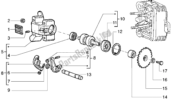 Todas las partes para Soporte De Palancas Basculantes de Vespa ET4 125 1996