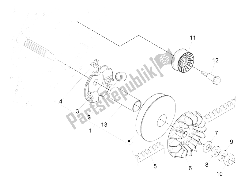 Toutes les pièces pour le Poulie Motrice du Vespa GTS 300 IE 2012